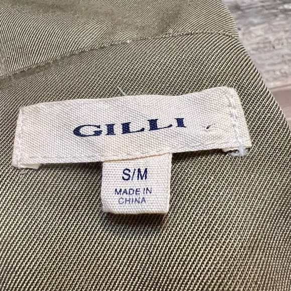 Gilli Womens Jacket Size S/M Army Green Military Infantry Draped Button Up - Picture 8 of 12